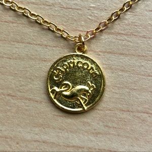 NWT Handmade Capricorn Zodiac Gold Coin Neckline